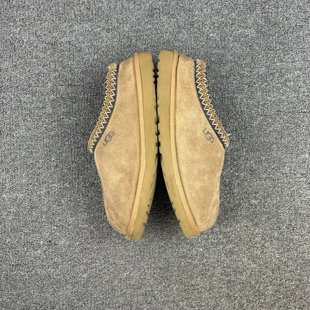 UGG Tasman Suede Slippers Chestnut Brown Sheepskin Lining 5950 Men's Size 10